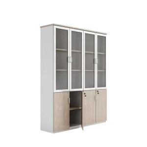 Customized Office Desk Furniture Glass Filing Cabinets With Lock Vertical Wooden File Cabinets