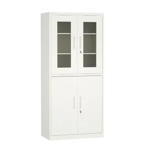Customized Office Storage Cabinet Steel Filing Cabinets Metal Cabinet File Office Furniture with Glass and Steel Door