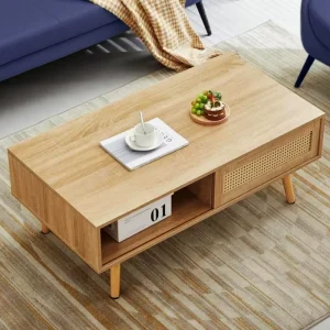 Customized Office Tea Table Set Multifunction Tea Wood Coffee Desk Table Minimalist Square for Living Room