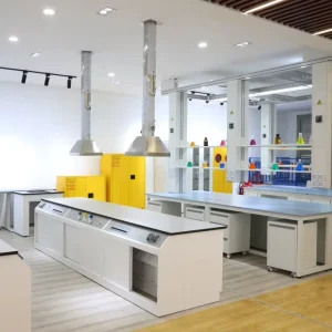 Customized Phenolic Resin Worktop Microbiology Laboratory Tables Steel Lab Island Bench