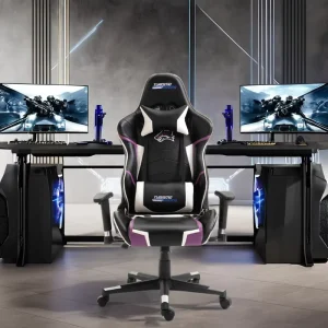 Customized Racing Style Swivel Chair Ergonomic PU Leather Silla Gamer Gaming Chair Industrial Design Synthetic Leather Material