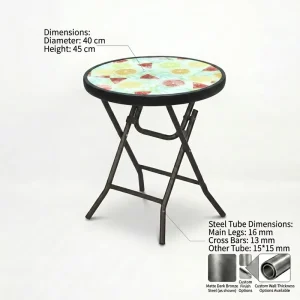 Customized Round Camping Table Portable Mobile Bar and Camping Kitchen Cocktail Table for Events Party Foldable Table