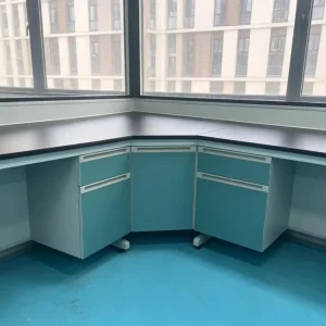 Customized Sizes Corrosion Resistant Laboratory Furniture Workbench with Lab Storage Cabinet