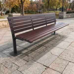 Customized Solid Wood and Galvanized Steel Modern Eco Friendly Garden Bench for Patio Outdoor Living Room Home Restaurant Hotel