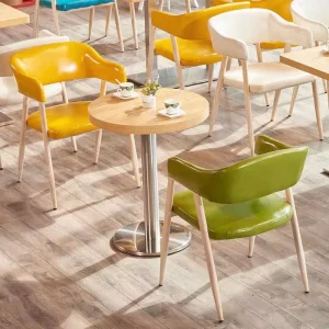 Customized Stainless Steel Modern Commercial Restaurant Table and Chair Set for Snack Bar Leisure Area Barbecue Dining