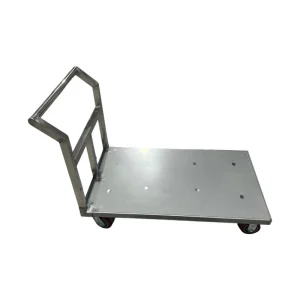 Customized Stainless Steel Trolley Cart 201/304 SUS Flatbed Platform with Wheels for Hotel and Restaurant Kitchen Use