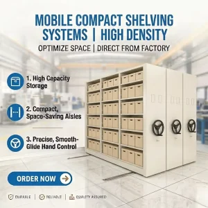 Customized Steel Compact Shelving Heavy Duty Adjustable Storage Solution
