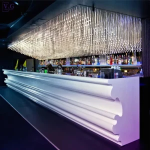 Customized Tables for Events Commercial Bar Counter Furniture White Solid Surface Bar Counter Nightclub