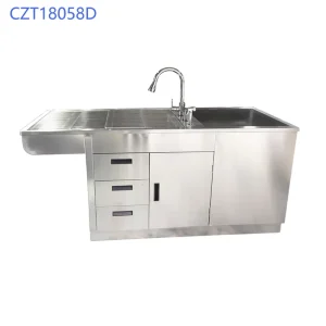 Customized Treatment Tub Table Veterinary Equipment Stainless Steel Disposal Wet Table Dry Table for Animal Hospital