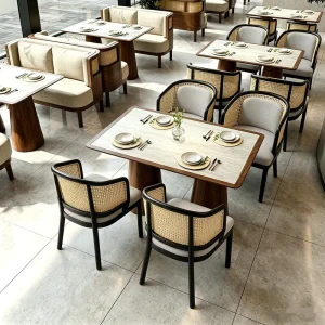 Customized Western Restaurant Against the Wall Sofas for Cafe Hotel Tea Restaurant Tables and Chairs Modern Restaurant Chair