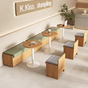 Customized Wood Panel Design Cafe Bar Corner Booth Seating Sofa Set with Leather Material for Restaurants Hotels Cafes