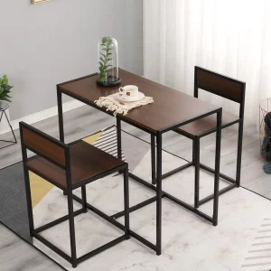 Customized Wooden Dining Room Hallway Breakfast Bar Table and 2 Chairs Set for Home