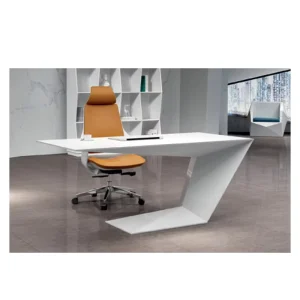 DIOUSNEW Modern Office Desk White Luxury boss Office Desk Glass Luxury Office Table and Chair Set