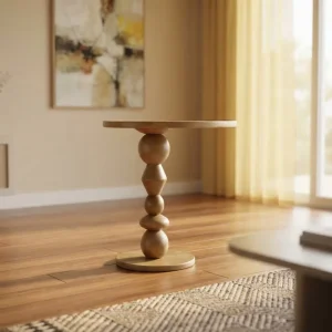 DISHI High Quality Unique Design Round Shape Desktop Solid Wood Living Room Wedding Event Coffee Table