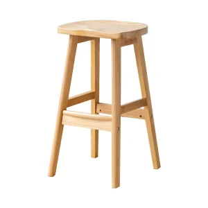 DISHI Stable Home Office Bar Chair Soild Wooden Backless High Bar Stool Bar Furniture
