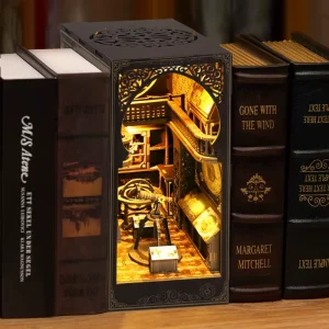 DIY Book Nook Kit Mini Wooden 3D Puzzle Toy with Night Light