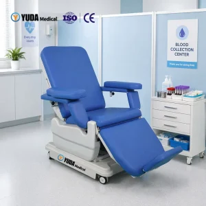 DMC-01 Hospital Luxury Leather Adjustable Back Section Patient Dialysis Chair Blood Sample Chair