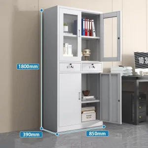 DZX Factory Supply Metal Cabinet on Sale Office Storage Equipment With Glass Door Combination File Cabinet