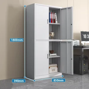 DZX Office Furniture 2 Doors Full Height 4 Adjust Shelf Steel File Cupboard Metal Storage Cabinet