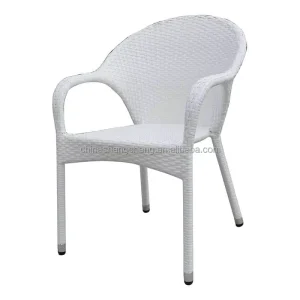 Decorative Armchair PE Rattan Low Price Patio Aluminium Wicker Bistro Dining Chairs
