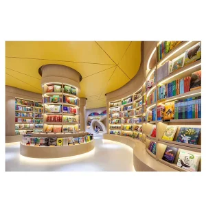 Decorative Wood Shelves for Shops Library Rack Book Racks Library Furniture