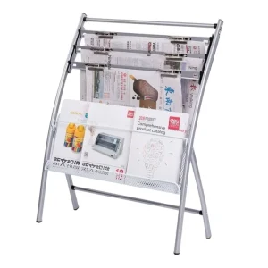 Deli 9302 Newspaper and Magazine Rack Office Lobby Floor-to-ceiling Information Bookshelf