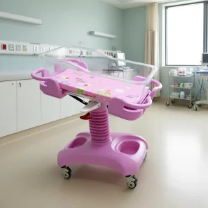 Deluxe Height Adjustable Medical Infant Trolley Bed