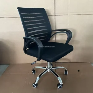 Deluxe Modern Swivel Executive Office Chair Height Adjustable Mesh Back Ergonomic Design Lumbar Support Chrome Base Fixed
