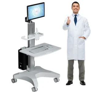 Dental Clinic Cart Adjustable Oral Scanner Holder Monitor Mount Wheeled Medical Computer Cart Aluminum OC-3