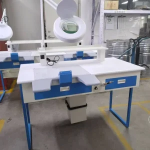 Dental Laboratory Furniture Dental Technician Workbench with Vacuum Cleaner 1.2m Single 1.8m Double for Denture Factory