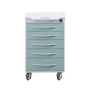 Dental Mobile Cart Stainless Steel Medical Trolley 5 Drawer Instrument Cabinet Rolling Storage Cart Clinic Hospital Furniture