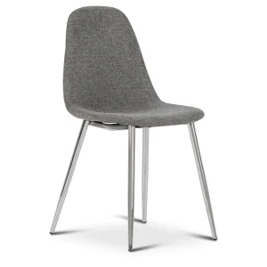 Design Dining Room Furniture Contracted Modern Fabric Dining Chair with Metal Legs