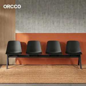 Design Office Furniture Black School Hospital Clinic Library Plastic Reception Visitor PP Plastic Shell Waiting Room Chair