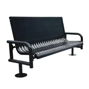 Design Outdoor Commercial Heavy Steel Advertising Bench Seat Outside Park Metal Seating Bench Public Garden Patio Chair Benches