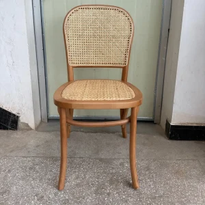 Design Solid Wood Dining Chairs Rattan Back Hotel Chairs Chinese Classical Style Dining Room Furniture