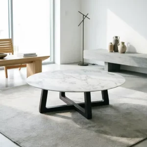 Designer Furniture Modern Minimalist Black Knight Series Marble Square Coffee Table