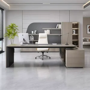 Designer L Shaped Executive Office Desk Chair Set Modern Minimalist Chairman President Manager High End Luxury Furniture