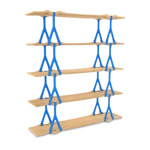Designer Leather Belt Frame Solid Oak Floating Storage Rack Multi-Layer Decorative Bookshelf