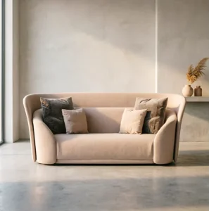 Designer Living Room Furniture High End Durable Modern Minimalist Couch Sofa Bloom Series Leather Sofa Set