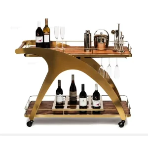 Designer Metal Serving Trolley Customized Size Food Serving Trolley for Hotel Usage