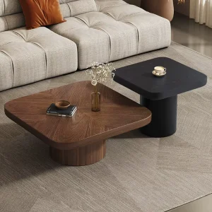 Designer Modern Square Wooden Coffee Table Set Durable Luxury Living Room Furniture