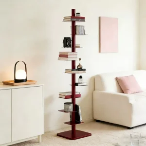Designers Display Rotating Invisible Bookshelf Landing Wrought Iron Creative Storage Metal Racks