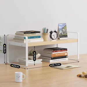 Desk Bookshelf Student Dormitory Storage Shelf Office Desktop Shelf Multi layer Wooden Shelf Small Bookshelf