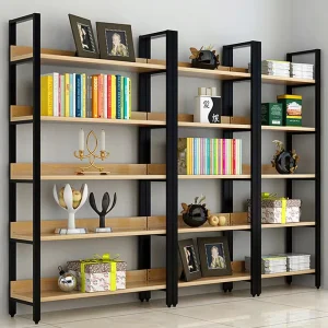 Desk Metal Office and Revolve Corner Shelf Bookshelf Child Solid Rotate Modern Arch Wooden Hidden Door Bookcase With Ladder
