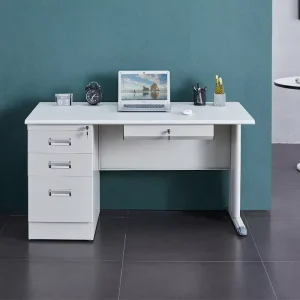 Desk Office Station White Modern Style Desk With Drawers