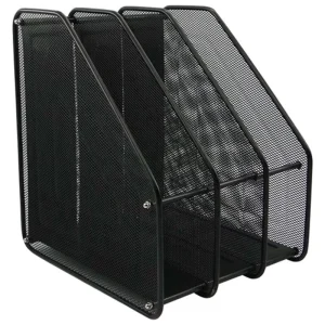 Desk Organizers File Folders Holder Metal Mesh Magazine File Holder with 3 Vertical Compartments Metal Mesh