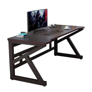 Desktop Computer Desk Home Modern Office Red E-sports Steel Carbon Fiber Surface K-shape Durable Simple Bedroom Student