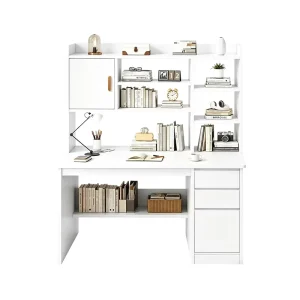 Desktop Computer Desk Household Desk Bookshelf Integrated Simple Office with Bookcase Combination Bedroom Student Writing Desk