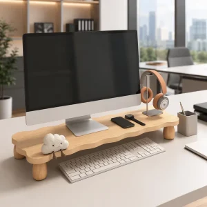 Desktop Storage Rack Monitor Stand Riser Shelf Organizer for Computer Notebook Home Office Desk Workstation Elevated Use