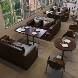 Dessert Milk Tea Shop Minimalist Modern Caf Sofa Booth Seating Bar Lounge Restaurant Table Chair Sets Wood Commercial Furniture